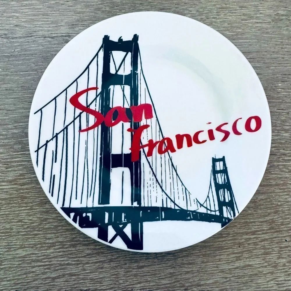 San Francisco Golden Gate Bridge Graphic Ceramic Tray Plate